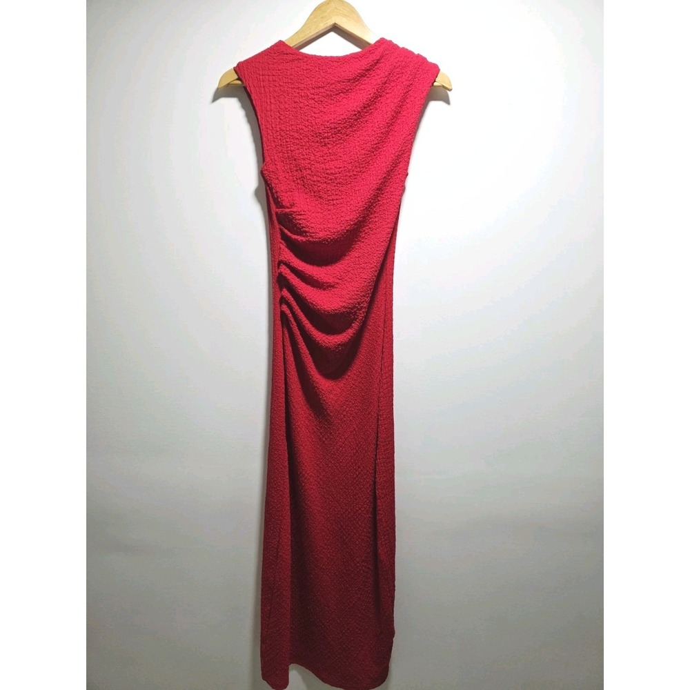 Divided H&,M Women's Draped Bodycon Maxi Dress Red Sleeveless Size S
